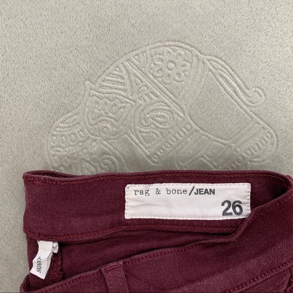 Rag & Bone Burgundy Skinny Jeans in Port Wash - Picture 8 of 8